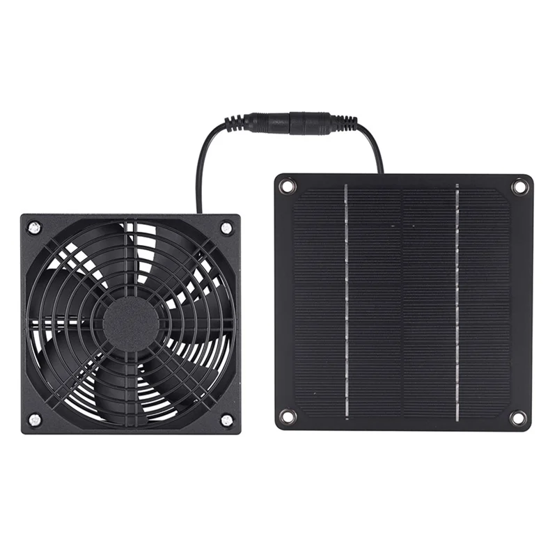 3W-1FAN Solar Powered Exhaust Fan Outdoor Pet Ventilation Fan Single Crystal Silicon Panel DC Motor 76.3CFM