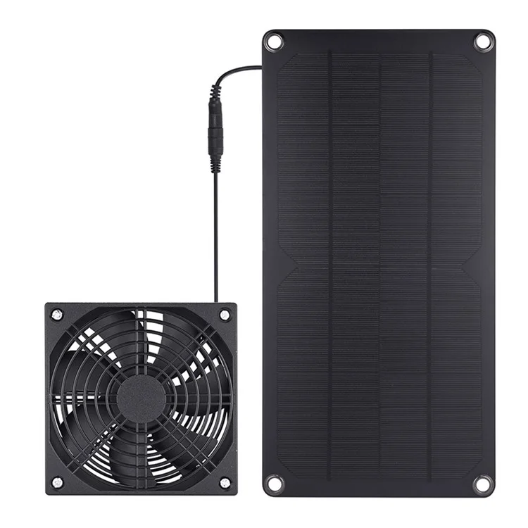 10W-1FAN Solar Powered Exhaust Fan Outdoor Pet Ventilation Fan Single Crystal Silicon Panel DC Motor 76.3CFM