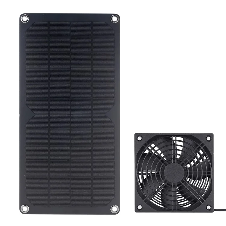 10W-1FAN Solar Powered Exhaust Fan Outdoor Pet Ventilation Fan Single Crystal Silicon Panel DC Motor 76.3CFM