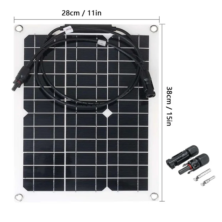 XXM380-280-MC4 Flexible Solar Panel Monocrystalline Silicon 15W 18V Output MC4 Connector