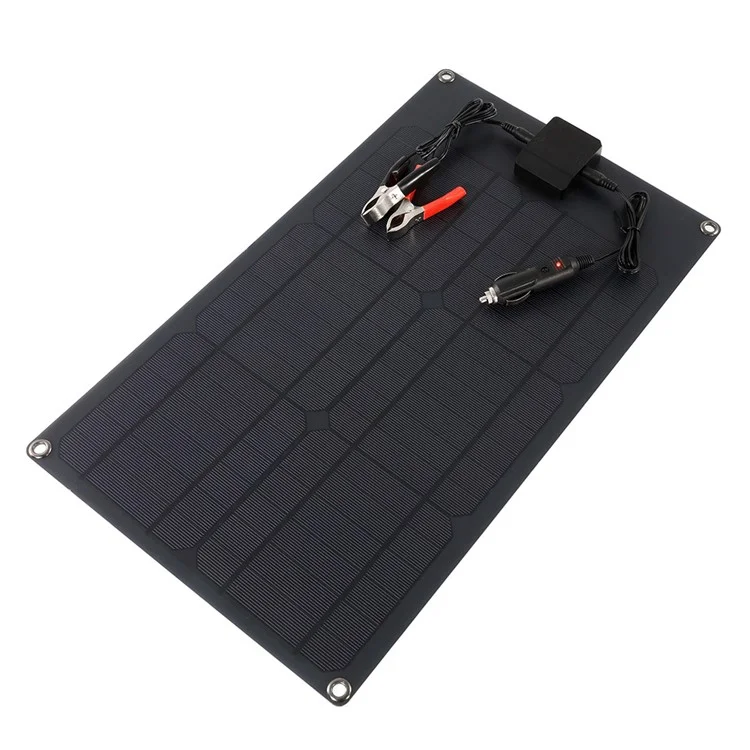 Chargeur solaire GKM470-280B Panneau de charge solaire en silicium monocristallin 25W Sortie USB / DC