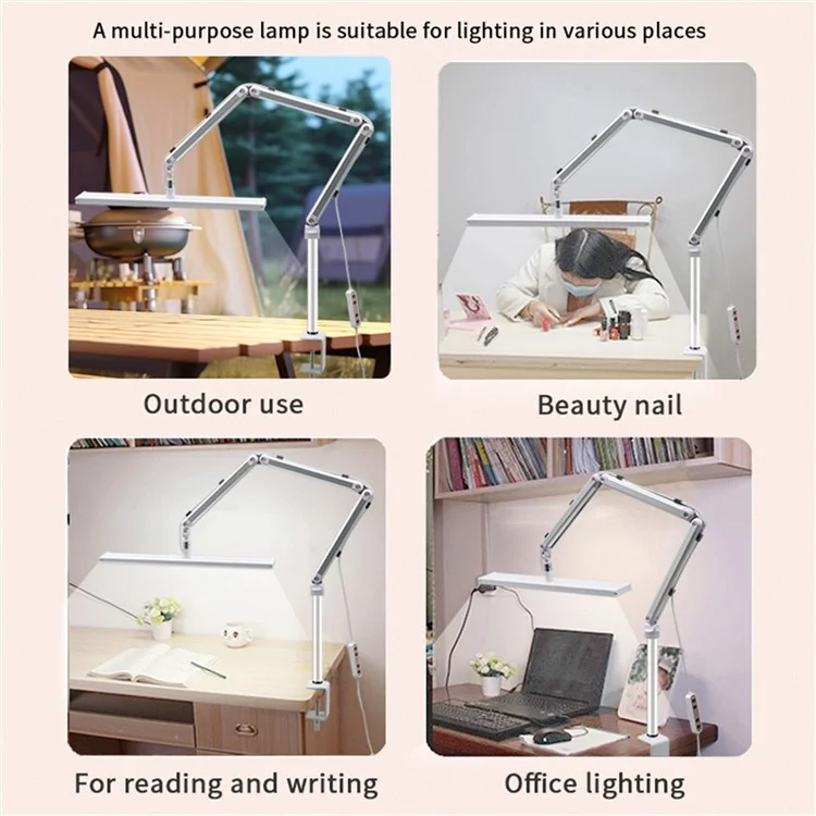 S001 Klemmbare Beauty Salon Tattoo Lampe Faltbare Wimpernverlängerung LED Schreibtischlampe - US-Stecker