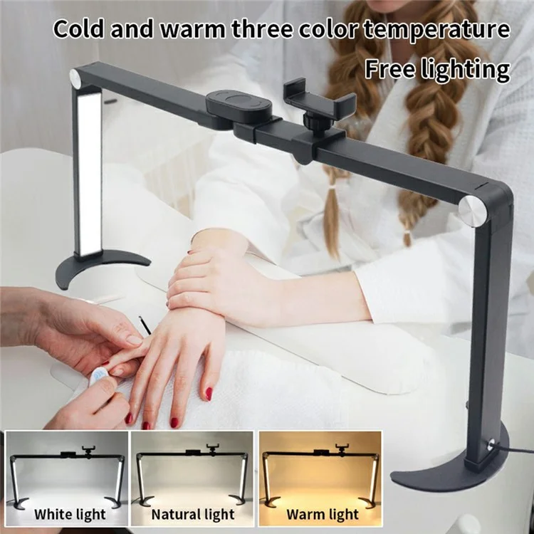 M21X 35W Schreibtisch-Standleuchte Nagelkunst Lampe Beauty Tattoo Augenbrauen Wimpern Arbeitsplatz Licht - Schwarz / US-Stecker