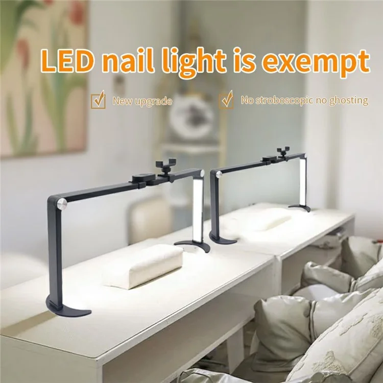 M21X 35W Schreibtisch-Standleuchte Nagelkunst Lampe Beauty Tattoo Augenbrauen Wimpern Arbeitsplatz Licht - Schwarz / US-Stecker