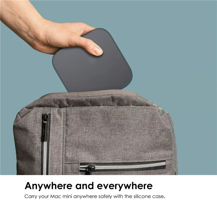 GS112601 For Mac Mini M4  /  M4 Pro Computer Dust Cover Anti Drop Silicone Protective Case - Transparent Black