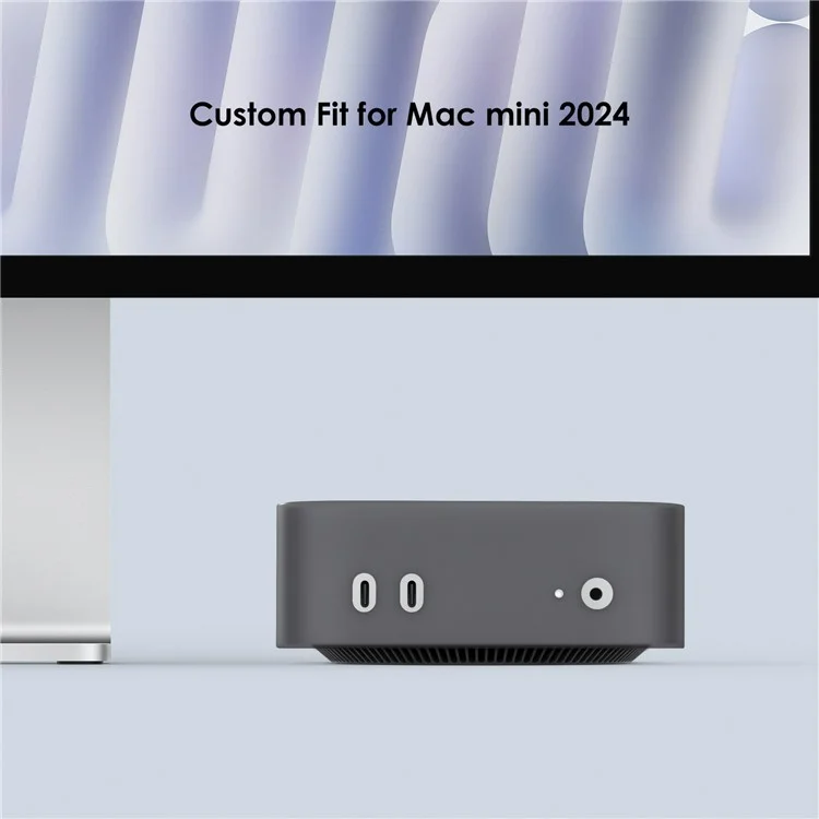 GS112601 For Mac Mini M4  /  M4 Pro Computer Dust Cover Anti Drop Silicone Protective Case - Transparent Black