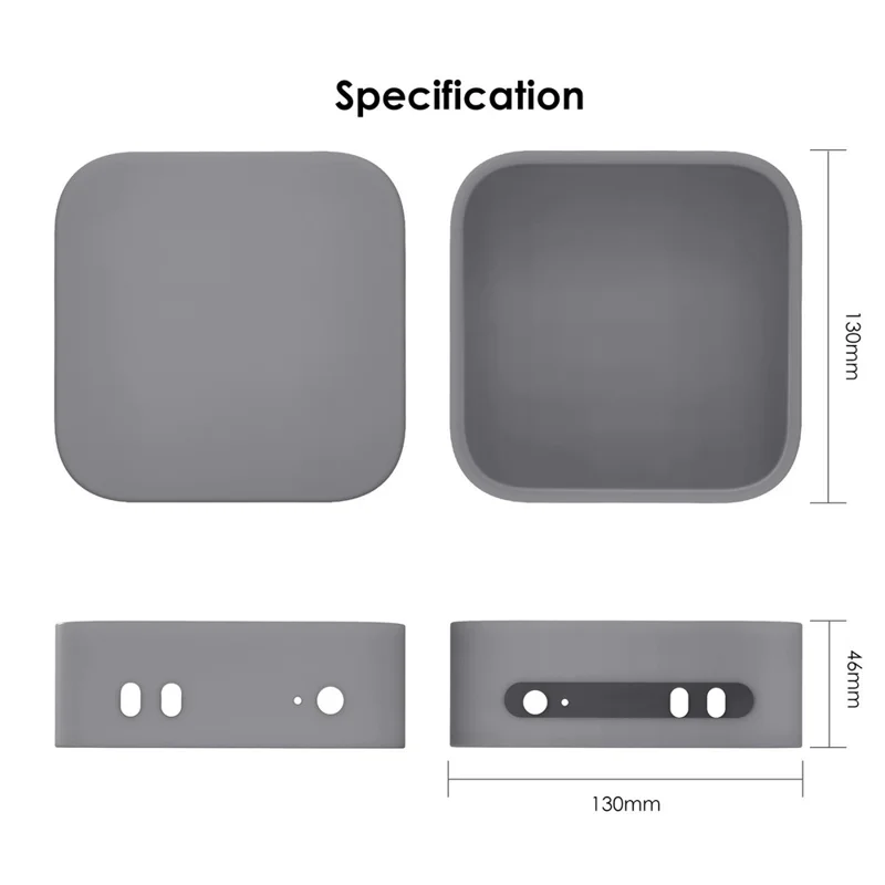 GS112601 For Mac Mini M4  /  M4 Pro Computer Dust Cover Anti Drop Silicone Protective Case - Transparent Black