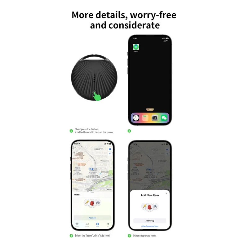TX12 Smart Item Finder per iOS, Tracker Globale per Portafogli - Rosa