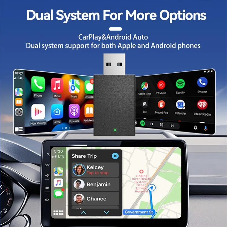 PL1 PRO Adaptador de Conversión Mini de Conexión Directa a Inalámbrico para Android Auto CarPlay