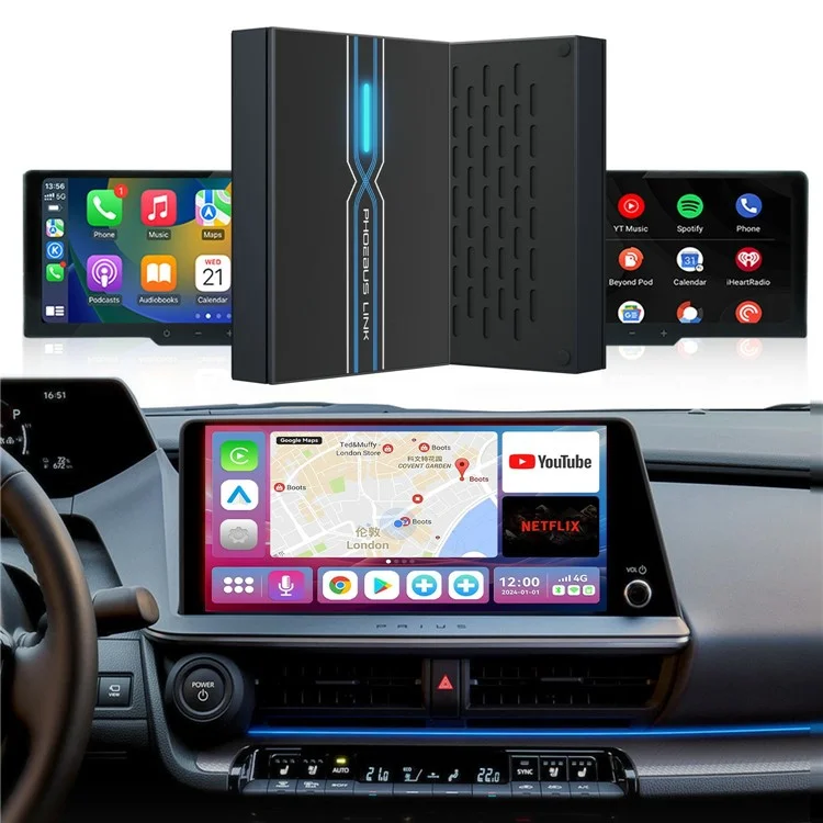 GT7 3 In 1 Wireless Smart Car Adapter Bluetooth-compatible + WiFi CarPlay Android Auto Box 8 + 128GB