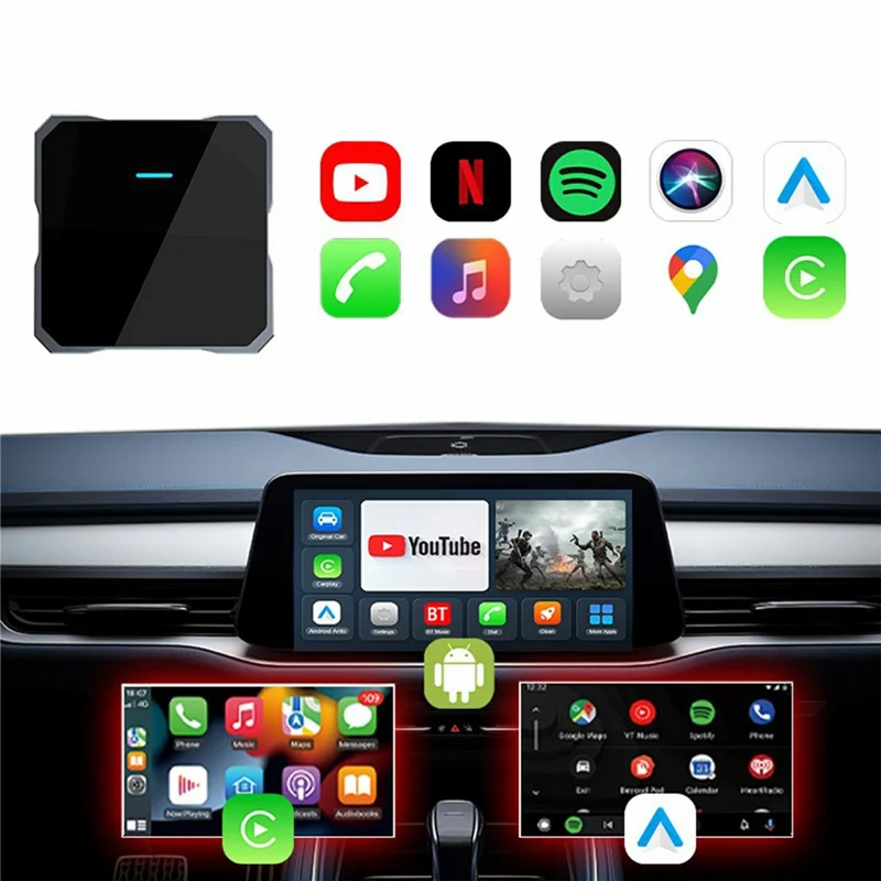 Adaptateur sans fil FB3 Car Play pour systèmes de voiture filaires Bluetooth 5.0 WiFi 5,8G Processeur Quad-Core A53