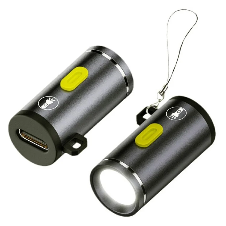 PW-055 2Pcs 210 Lumens USB C Mini LED Flashlight Interior Atmosphere Lighting Torch for Outdoor Walking Cycling