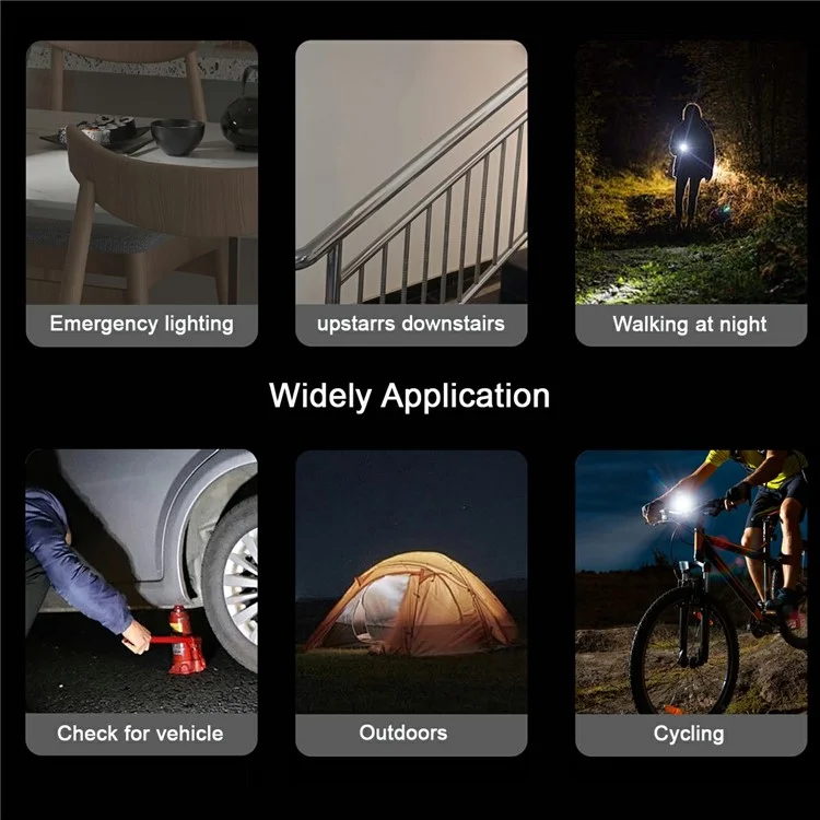 PW-055 2Pcs 210 Lumens USB C Mini LED Flashlight Interior Atmosphere Lighting Torch for Outdoor Walking Cycling