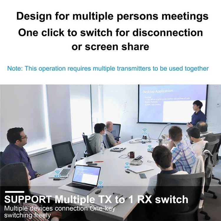 BOVBOX 091-TC USB-C Drahtloser Sender und Empfänger Video-Verlängerung für Telefon / Computer / Projektor - US-Stecker