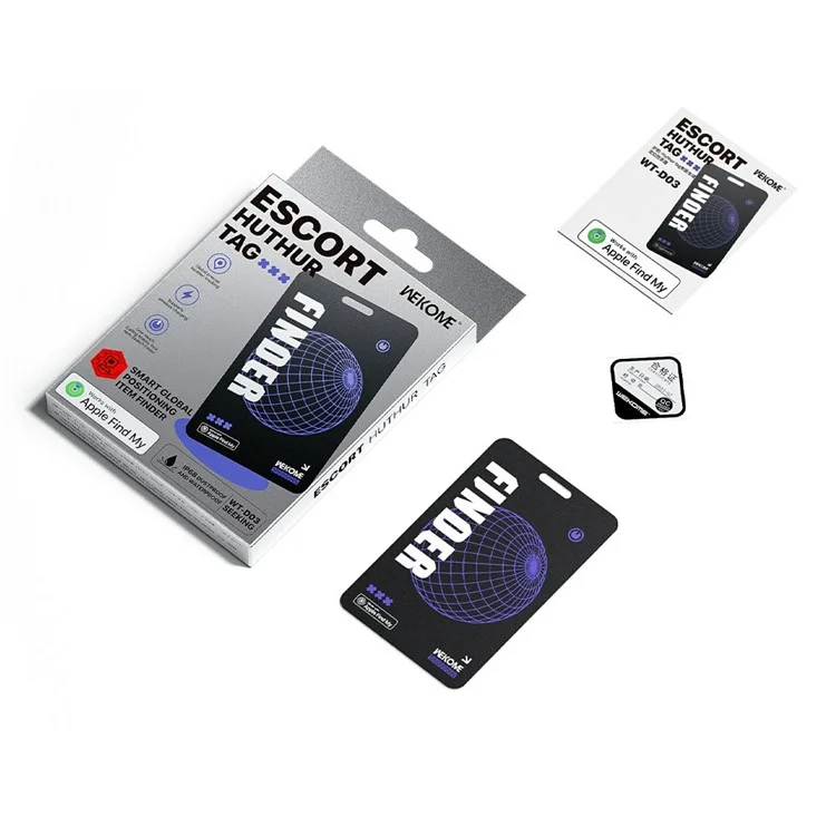 WEKOME WT-D03 Huthur Tarjeta Inteligente de Seguimiento Global con Localizador Anti-Pérdida Estilo Tarjeta, Resistente al Agua IP68