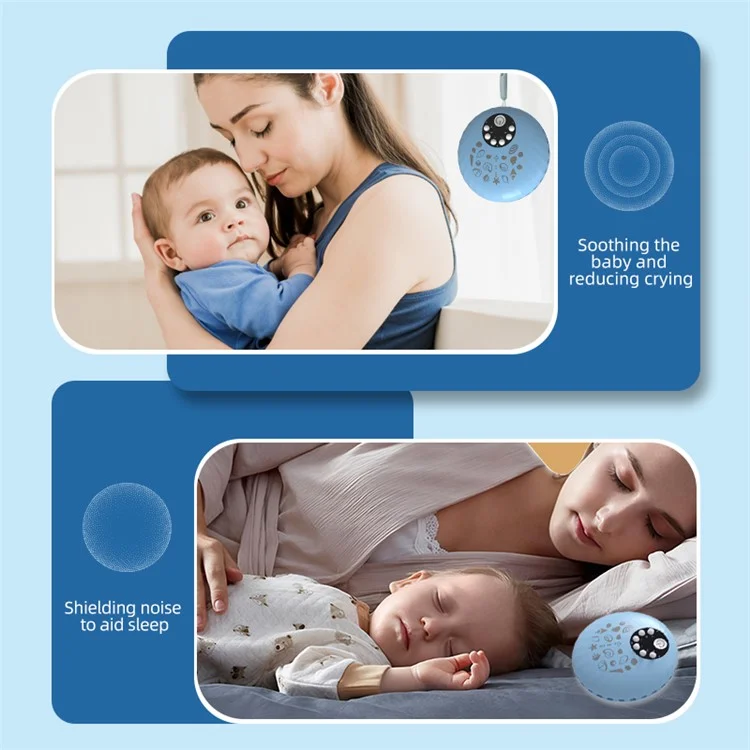 A1 Shell Design Baby Night Light Rechargeable White Noise Sleep Aid Machine - Blue