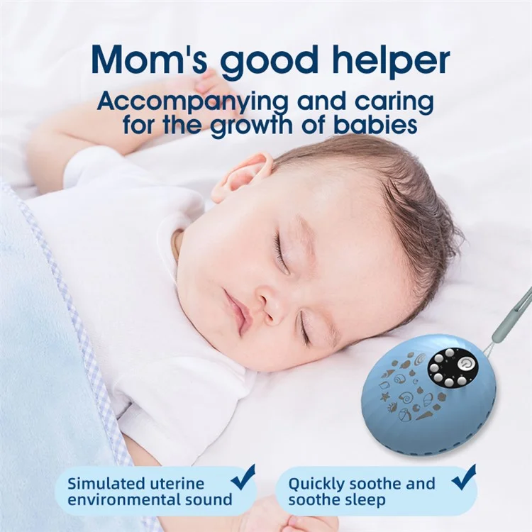 A1 Shell Design Baby Night Light Rechargeable White Noise Sleep Aid Machine - Blue
