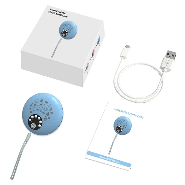 A1 Shell Design Baby Night Light Rechargeable White Noise Sleep Aid Machine - Blue