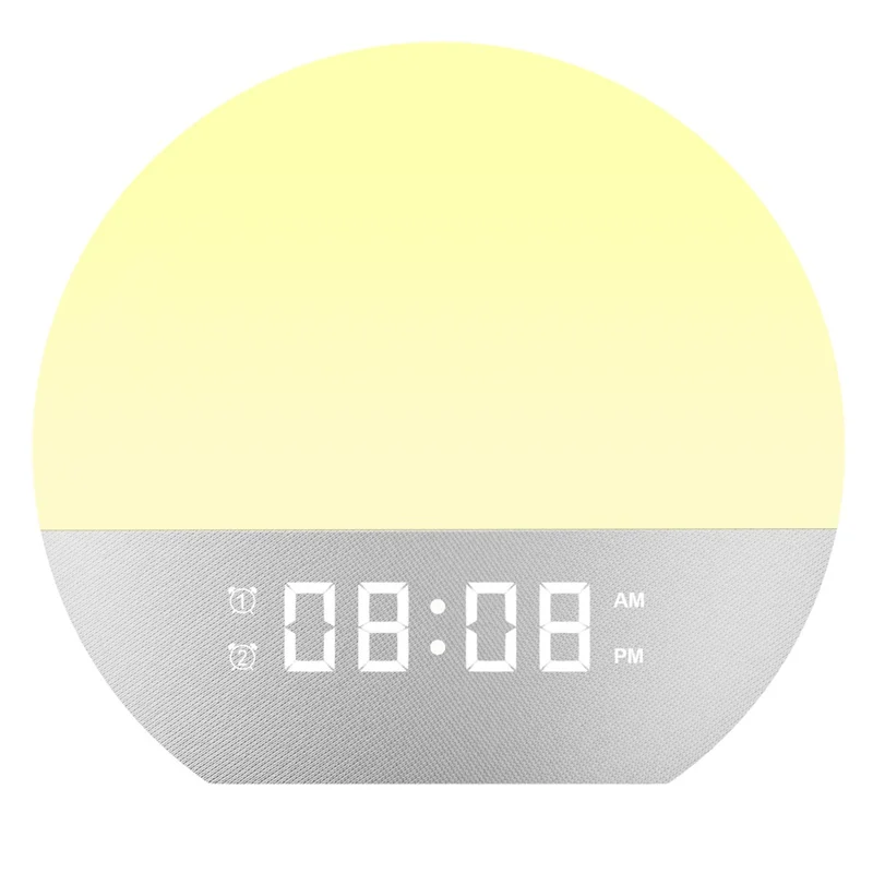 SH08 Bedside LED Night Light Wake Up Alarm Clock Light with Ambient Colors  /  White Noise  /  Sleep Aid - EU Plug