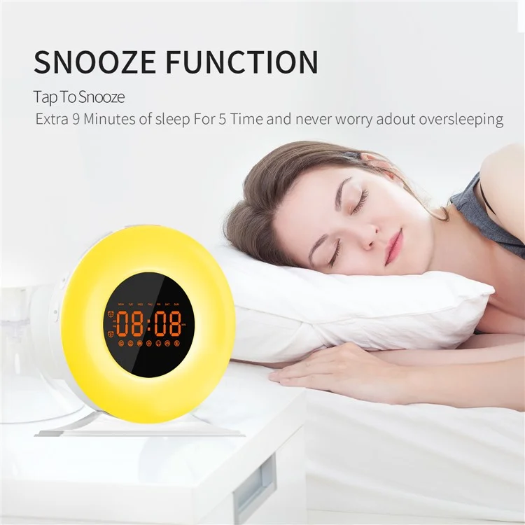 SH05 Intelligent Sleep Aid Device White Noise Machine Smart Wake-Up Light Breathing Night Light - US Plug