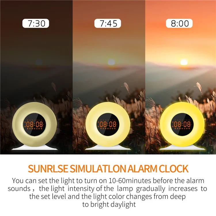 SH05 Intelligent Sleep Aid Device White Noise Machine Smart Wake-Up Light Breathing Night Light - US Plug