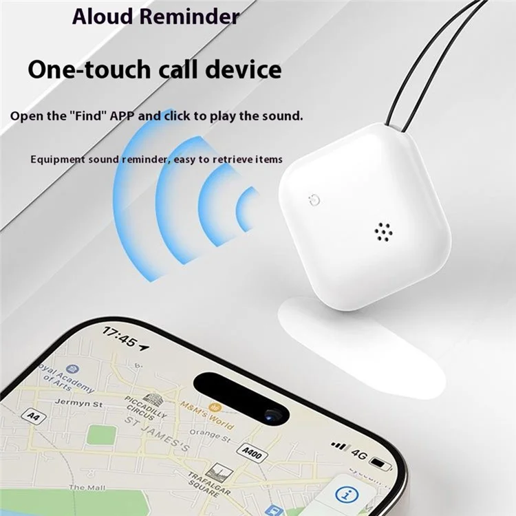 Localizador Inteligente F2 para Apple, Rastreador Global Portátil para Carteira e Chaves - Rosa