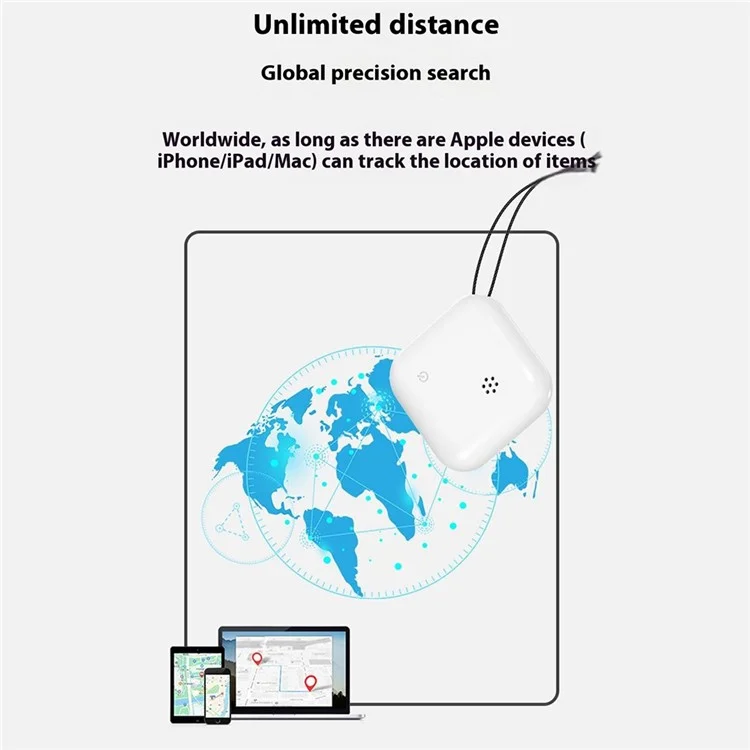 Localizador Inteligente F2 para Apple, Rastreador Global Portátil para Carteira e Chaves - Rosa