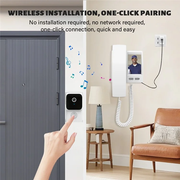 Y8-KP1 Trasmissione 2,4G Videocitofono da 3,5 pollici con schermo IPS, Audio Bidirezionale, Visione Notturna e Video HD per la Sicurezza Domestica - Bianco