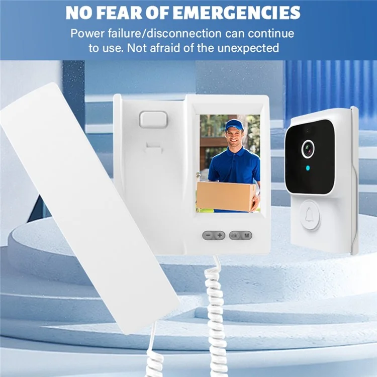 Y8-KP1 Trasmissione 2,4G Videocitofono da 3,5 pollici con schermo IPS, Audio Bidirezionale, Visione Notturna e Video HD per la Sicurezza Domestica - Bianco