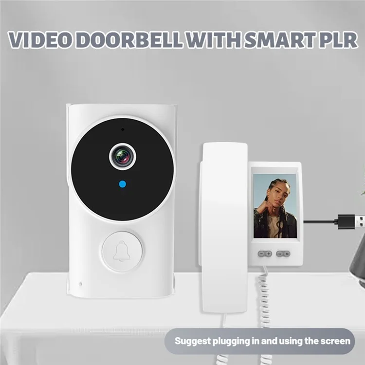 Y9-KP1 Campanello Video HD con Schermo IPS da 3,5 Pollici, Trasmissione 2,4G, Audio Bidirezionale, Visione Notturna, Impermeabile IP44 - Bianco