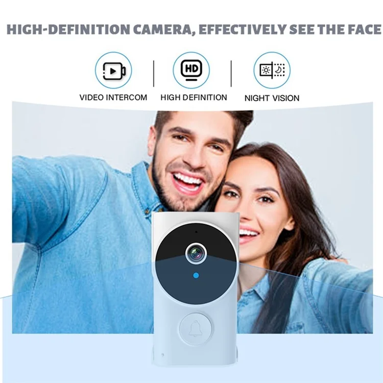 Y9-KP1 Campanello Video HD con Schermo IPS da 3,5 Pollici, Trasmissione 2,4G, Audio Bidirezionale, Visione Notturna, Impermeabile IP44 - Bianco