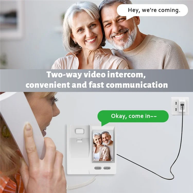 Y9-KP1 Campanello Video HD con Schermo IPS da 3,5 Pollici, Trasmissione 2,4G, Audio Bidirezionale, Visione Notturna, Impermeabile IP44 - Bianco