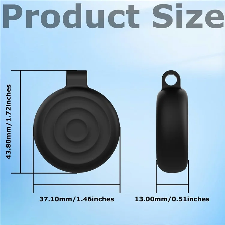 For AirTag Tracker Case Wavy Design Waterproof Silicone Protective Cover with Front / Back Film - Dark Blue