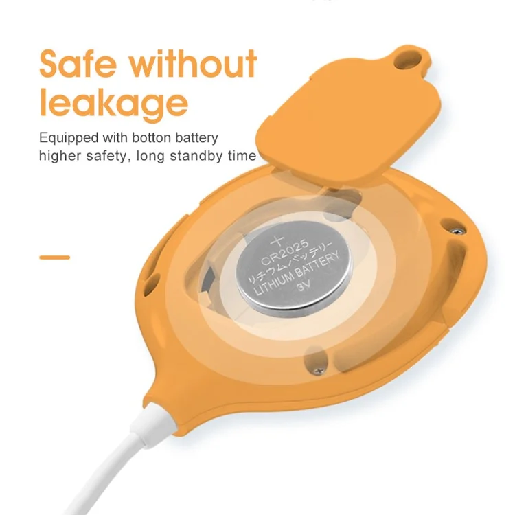 H-01A Magnetic Bettwetting Sensor Monitor for Kids Wired Night Pee Alarm with Sound and Vibration - Orange