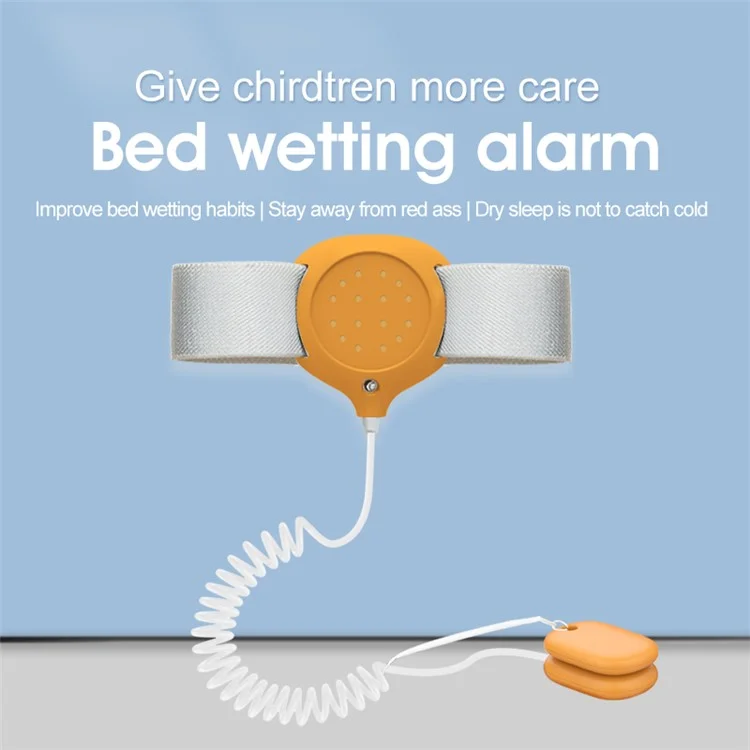 H-01A Magnetic Bettwetting Sensor Monitor for Kids Wired Night Pee Alarm with Sound and Vibration - Orange