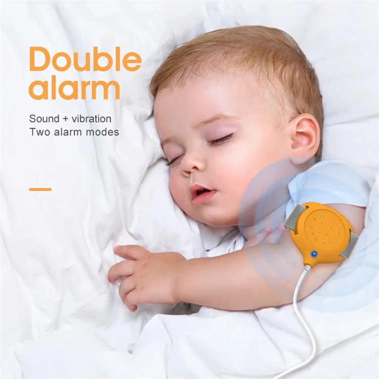 H-01A Magnetic Bettwetting Sensor Monitor for Kids Wired Night Pee Alarm with Sound and Vibration - Orange