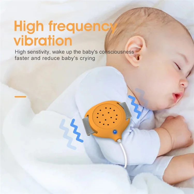 H-01A Magnetic Bettwetting Sensor Monitor for Kids Wired Night Pee Alarm with Sound and Vibration - Orange