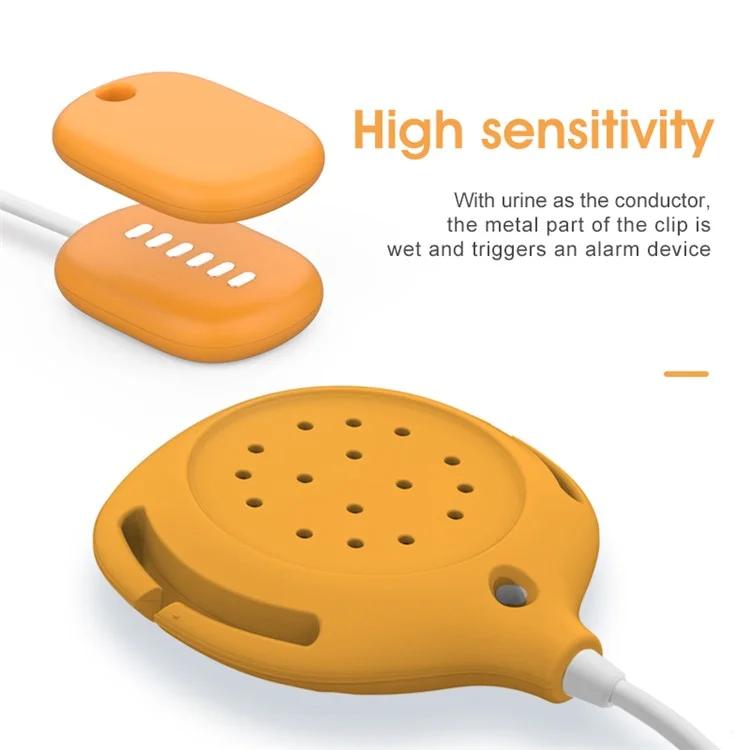 H-01A Magnetic Bettwetting Sensor Monitor for Kids Wired Night Pee Alarm with Sound and Vibration - Orange