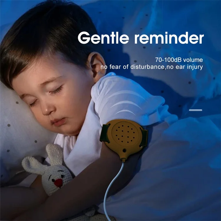 H-01A Magnetic Bettwetting Sensor Monitor for Kids Wired Night Pee Alarm with Sound and Vibration - Orange