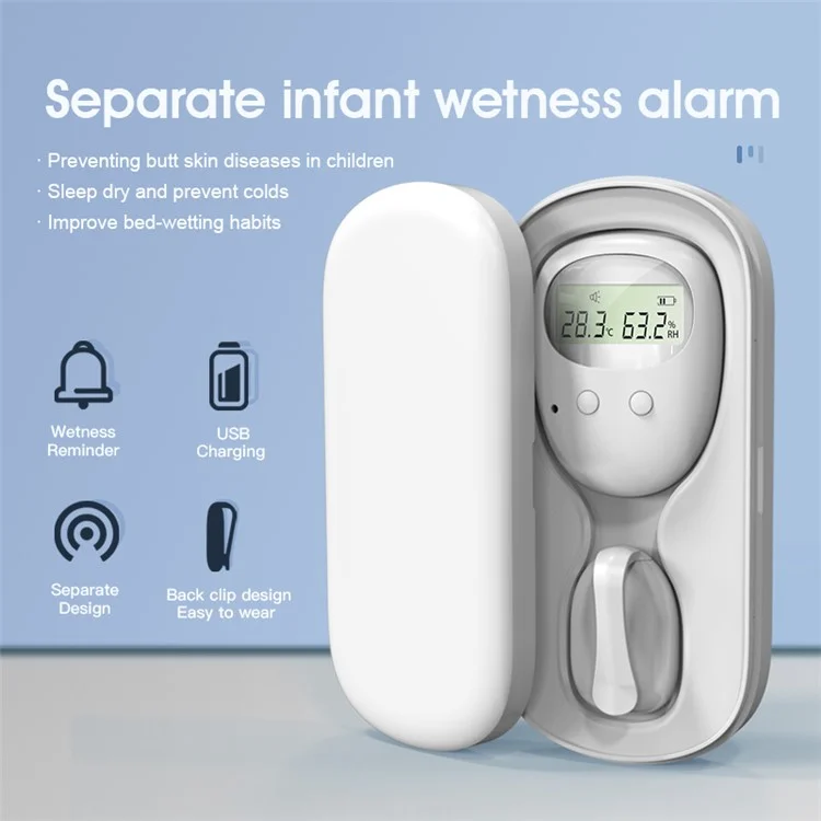 TXQ-01 Wireless Detachable Bedwetting Alarm for Infants  /  Elderly 3 Modes Nighttime Urine Sensor (With Display Screen)