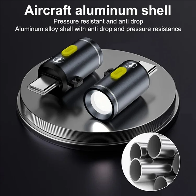 Mini LED Flashlight Type C Plug Rechargeable Portable Torch for Outdoor / Home Emergency - Dark Grey