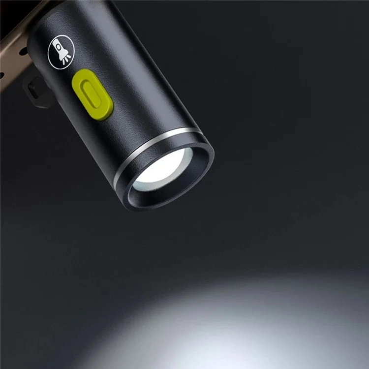 Mini LED Flashlight Type C Plug Rechargeable Portable Torch for Outdoor / Home Emergency - Dark Grey