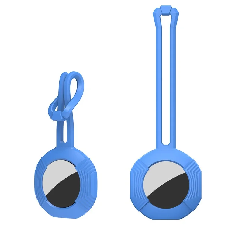 AHASTYLE PT164 Silikonhülle für AirTag-Tracker mit Fallschutz und Schlüsselband - Blau