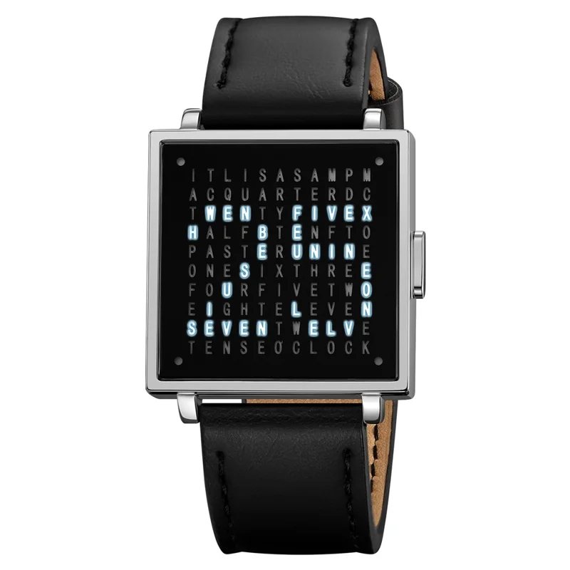 SKMEI 2312 Multifunctional Electronic Watch Date Display Square Digital Wristwatch for Men - Silver / Leather Strap