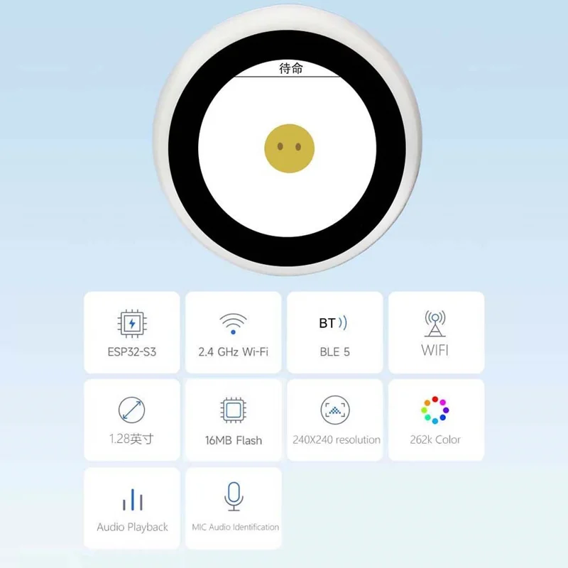 Scheda di Sviluppo Deepseek ESP32-S3 N16R8 per Chat Vocale AI con Display LCD da 1,28 Pollici Assistente Intelligente
