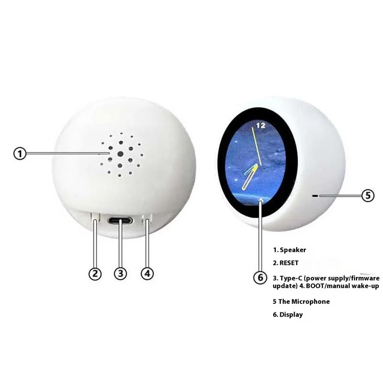 Scheda di Sviluppo Deepseek ESP32-S3 N16R8 per Chat Vocale AI con Display LCD da 1,28 Pollici Assistente Intelligente