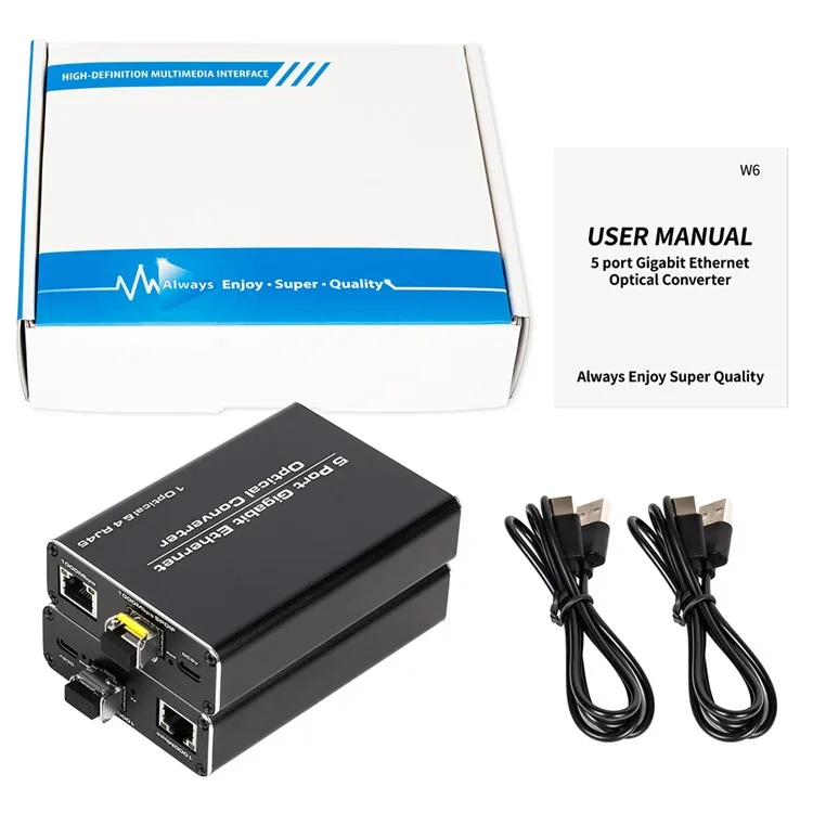 HW6 1 Fibra 4 Ethernet Modulo Transceiver Gigabit SFP con Trasmissione TX / RX 1.25G Modalità Singola su Fibra Singola Adattatore