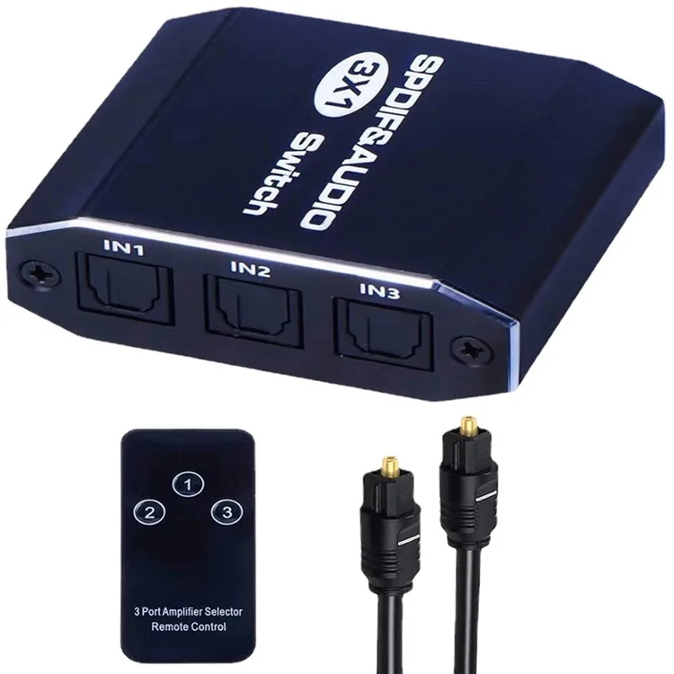 VG2 3x1 Audio-Umschalter SPDIF Optischer Schalter 3 Eingänge 1 Ausgang Digitaler Toslink-Selektor für Heimkinosysteme