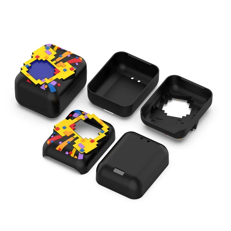 For Bitzee Interactive Digital Toy Silicone Protective Case Electronic Pet Machine Shock Absorption Dust Proof Cover with Lanyard - Black