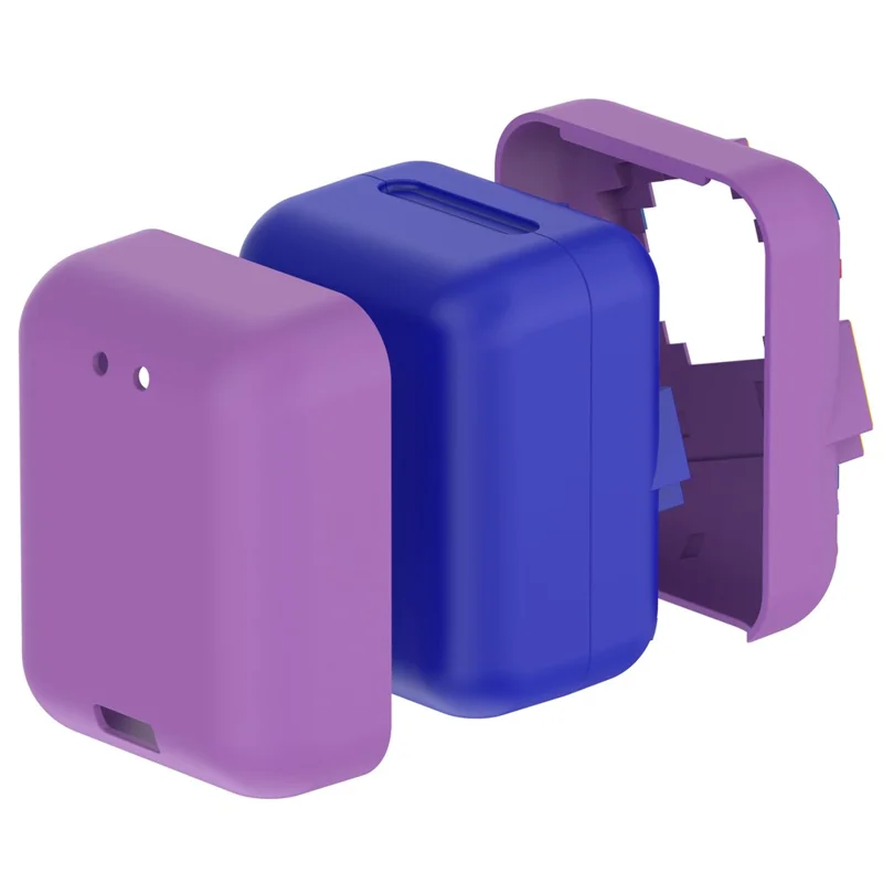 For Bitzee Interactive Digital Toy Silicone Protective Case Electronic Pet Machine Shock Absorption Dust Proof Cover with Lanyard - Purple